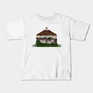 Cotswold Cottage Watercolor Chocolate Box Spring Stone Cottage Kids T-Shirt